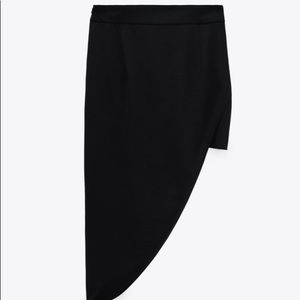 Zara Black Asymmetric Hem Skirt
